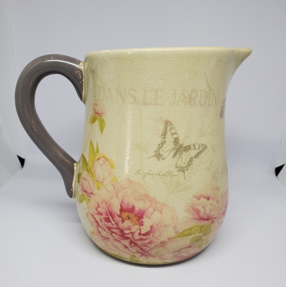 burton + BURTON Floral & Butterfly Water Pitcher - Picture 1 of 10